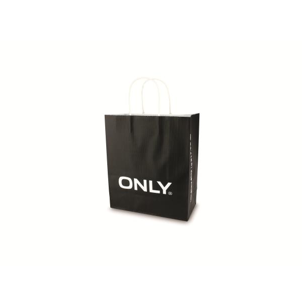Lamination Handmade Paper Bag With Turn Top Colorful PP Rope Handle For Clothes Jewelry