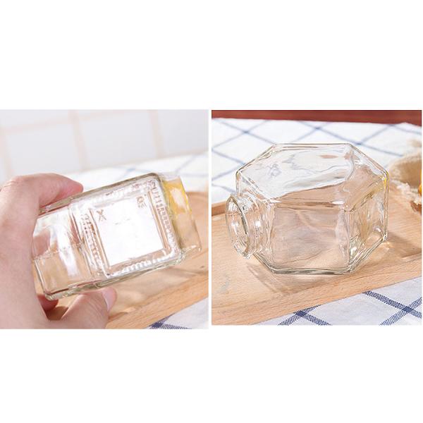 8 Oz Hexagon Honey Jars With Screw Tin Lid Customized Logo Printing