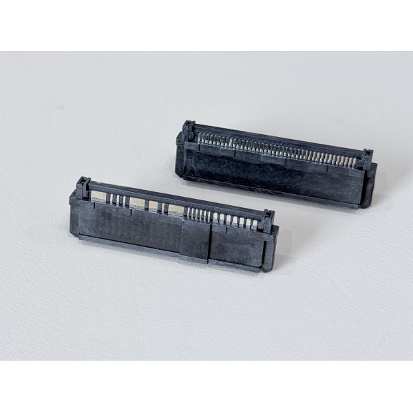 SAS 29-Pin Female Electronic Signal Connector | 15P DIP + 7P SMT Hybrid Terminal, 30U" Gold-Plated PCB Connector for Server, Automotive & High-Speed