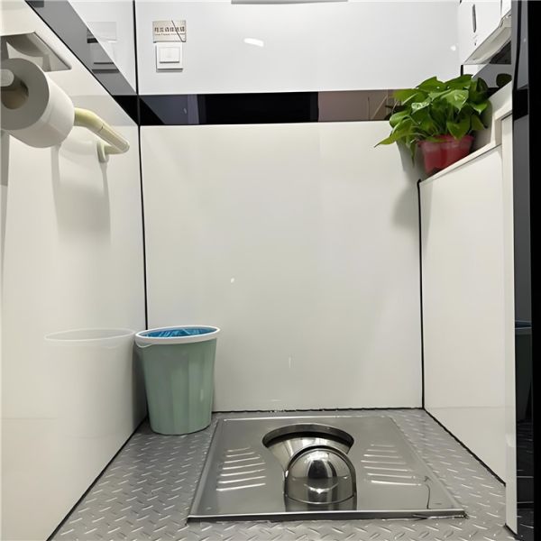 Powder Coated Steel Frame Mobile Toilet with Weather Resistance and High-strength Steel Construction