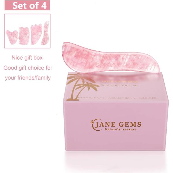 Rose Quartz Natural Jade Scraping Board Jade Stone Facial Gua Sha Board Massage Tools