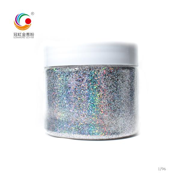 Silver White Holographic Glitter Powder For Handicraft Ink Printing Wallpaper
