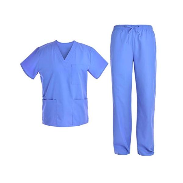 SMS Patient Disposable Scrub Suits With Short Cuff Minimizing Cross - Infection