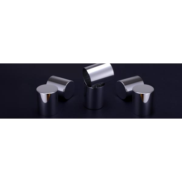 Silver Airless Aluminum Bottle Caps , Cosmetic Bottle Parts ISO9001 Compliant