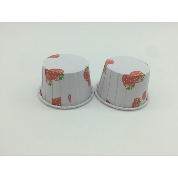 2 OZ Paper Baking Cups Pet Coated Strawberry Round Shape Non - Stick Customized