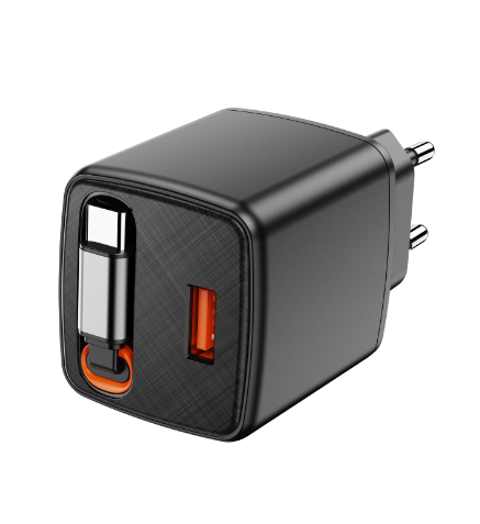 NexCharge 2-in-1 Wired Adapter – USB-A (12W) + USB-C (18W PD) Simultaneous Charging