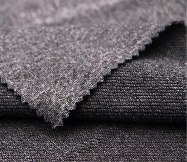 Quality Grey Color Circular Knit Fabric , Waterproof Cationic Weft Knitted Fabric for sale