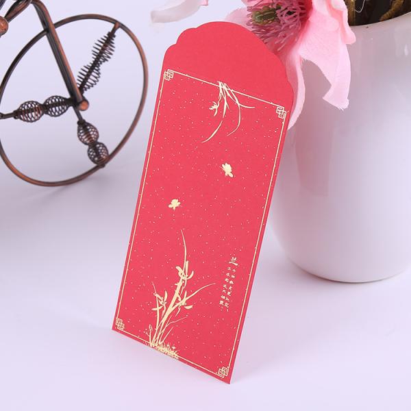 Custom Chinese Lucky Money Envelopes Hot Stamping Lunar New Year Red Envelope