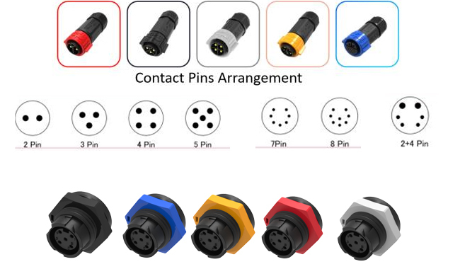 3 Phase Waterproof Panel Mount Connector M16 OEM Electrical Connectors 300V