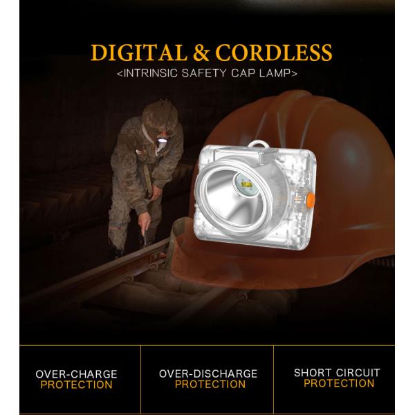 led cordless miners lamp/mining cap lamp/wireless mining light/safety helmet light/mining headlamp Inductive Charging OLED Display Rechargeable Mining Headlamp Cordless Miner Lamp