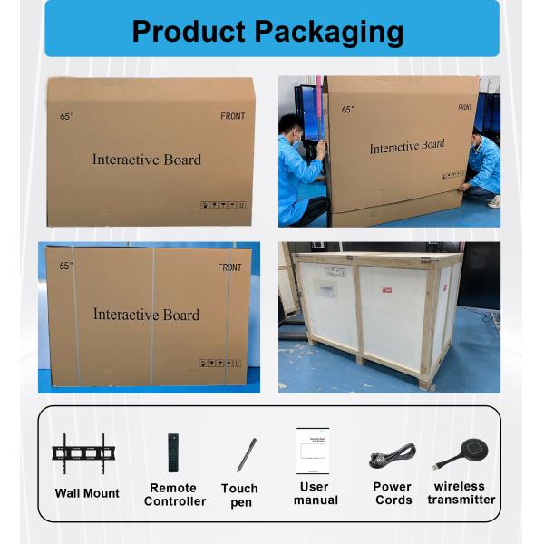 HDFocus 55 75 Inch Display Touch Screen Flat Panel 4K Hd Smart Portable Electronic White Board Interactive WhiteBoard for School