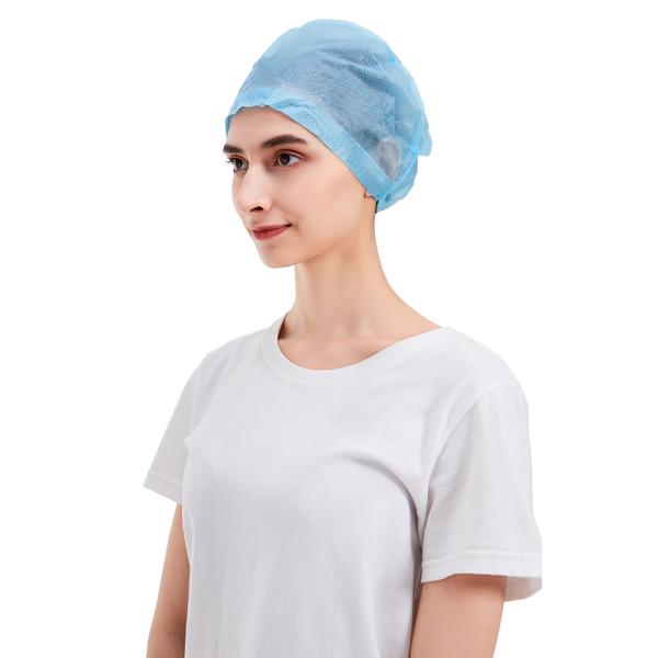 automatic non woven cap disposable bouffant caps surgical items cap hat medical medic cap with elastic CE ISO13485