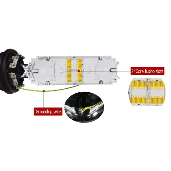 96 Cores Dome IP68 1 Oval + 8 Round Fiber Optic Splice Cable Closure Heat Shrinkable Seal