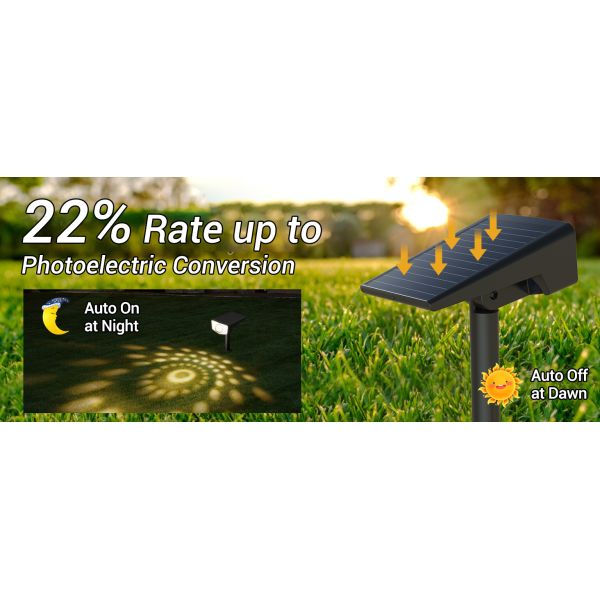High conversion RGB colorful light solar spot light outdoor courtyard wall lighting