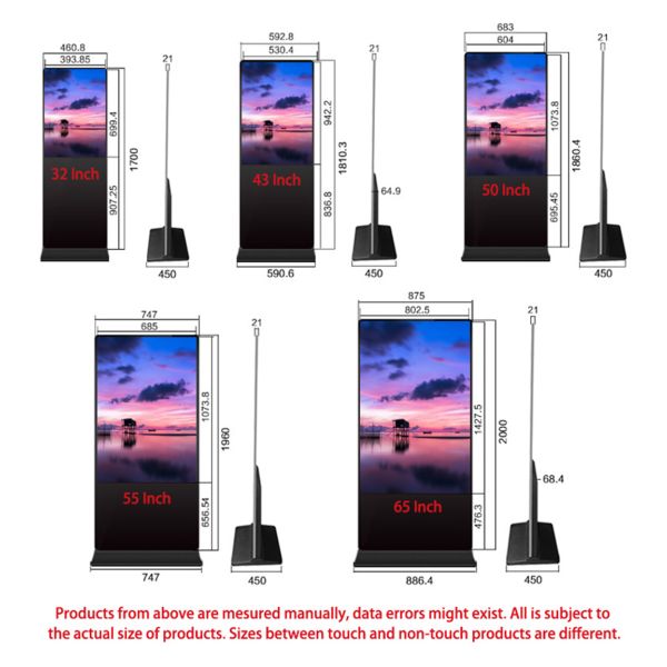43 Inch High Definition Floor Standing Advertising Display Interactive Touch Screen Kiosk for Retail