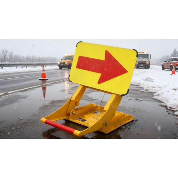 Rubber Plate Friction Increases Mobile Vehicle Barrier Foldable