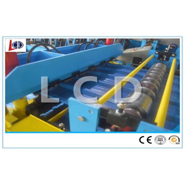 PLC Controlled Roof Roll Forming Machine , Double Deck Roll Forming Machine 5.5KW Main Power