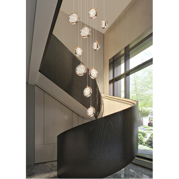New modern pendant light loft for living room ball crystal villa scandinavian chandelier(WH-NC-63)