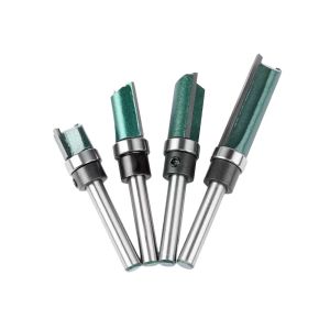 China Customized High Quality Low Price 6mm 8mm  Straight  Bearing Trimming Bit Wood Milling Cutter Flush Trimming Router Bits on sale