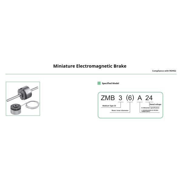 RoHS2 Compliant CNC Machine Wear Resistant Miniature Electromagnetic Brake From Chinese Factory ZMB3