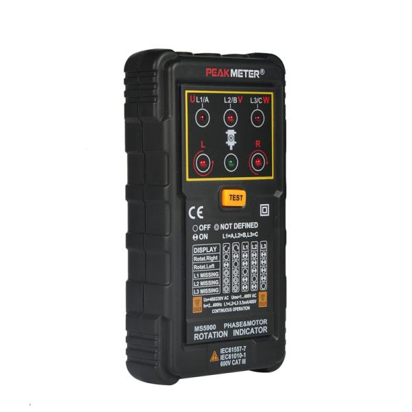 Quality Three Phase Motor Phase Rotation Tester Indicator 120V - 400V AC Operating Voltage Range for sale