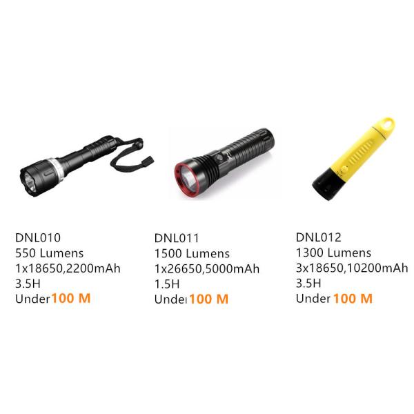 IP68 Underwater Stepless Dimmable Diving Flashlight Torch Light 100M