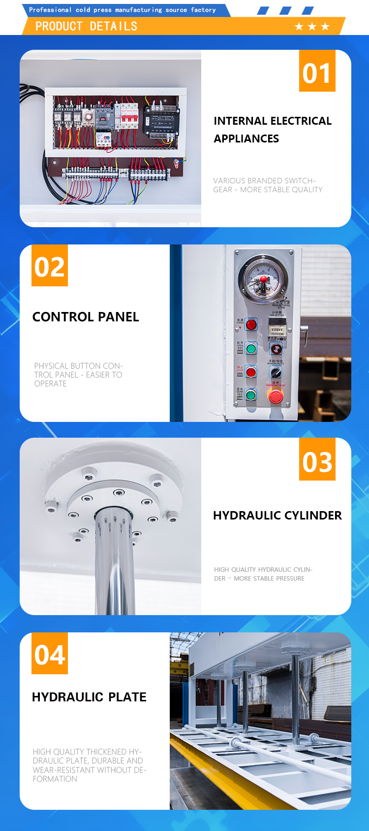 75t four cylinder hydraulic cold press machine for solid composite door steel wood door