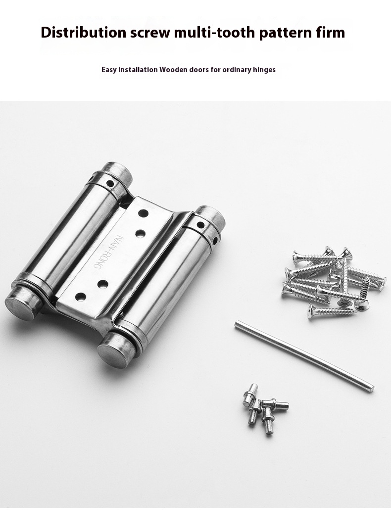 Modern Double-Open Automatic Closing Adjustable Stainless Steel Door Spring Hinge 110 Opening Angle Wall Mount