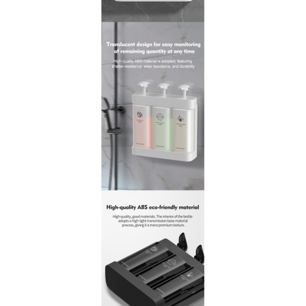 Multi Function Triple Wall Mounted Pump Soap Dispenser Refillable 500ml*3 Capacity