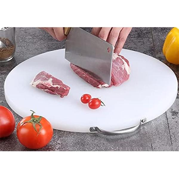 Kitchen Eco Friendly Meat Round Polyethylene Plastic Chopping Board With Handle