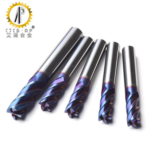 HRC 65 CNC Passivation Tungsten Carbide End Mill With Chamfered Bottom