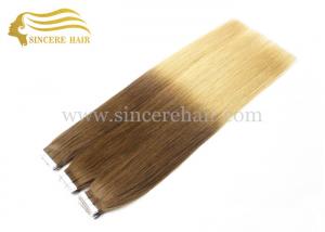 China 60 CM Ombre Blonde Tape Hair Extensions For Sale - 24 Straight Remy Double Drawn Tape In Hair Extension for sale on sale