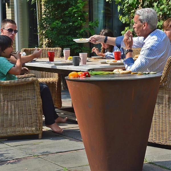 SGS TUV Customized Outdoor Cooking Grills Patio Weathering Steel Fire Pit