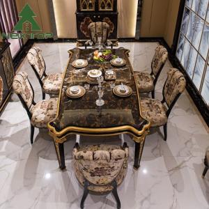 China British Royal Style Dining Table Set 6 Seater Luxury Wooden Dining Table Sets on sale