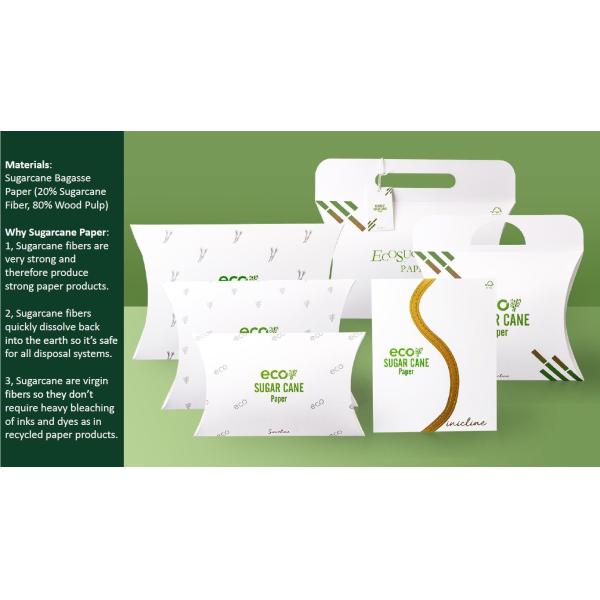 Custom Eco Bamboo Paper Bag Sugar Cane Paper Bag Eco Friendly Shopping Bag