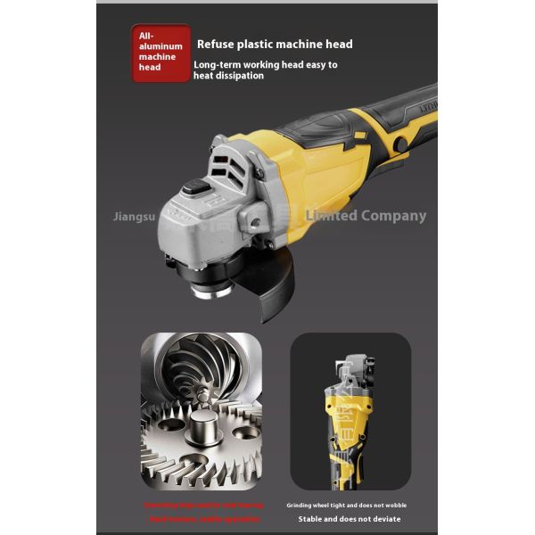 Compact and Rechargeable Brushless Angle Grinder with Multi-Function Polishing and Cutting Capabilities
