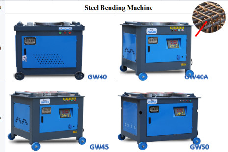 GW50 Rebar Steel Rod Bar Stirrup Bender Bending Machines