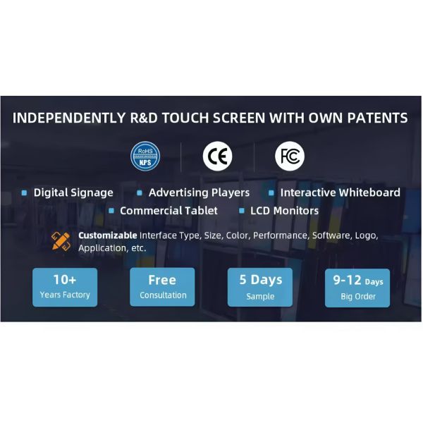 Wall Mounted Smart Whiteboards 32/43 Interactive Touch Screen Monitors Usb/bluetooth/wifi for Retail Store Shopping Malls