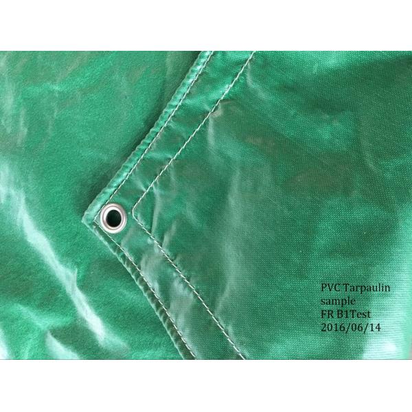 FR B1 Test Fire Retardant Tarps Lowes , Green PVC Coated Tarpaulin For Nuclear Power Station