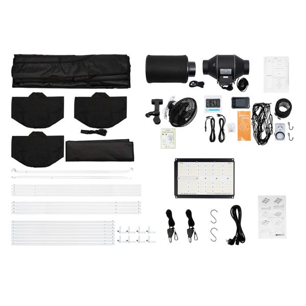 3 Plants Smart Grow Tent Set 1680D Mylar 80x80 Grow Box 120W Samsung LM301H LED Lamp with WiFi APP Ventilation Fan