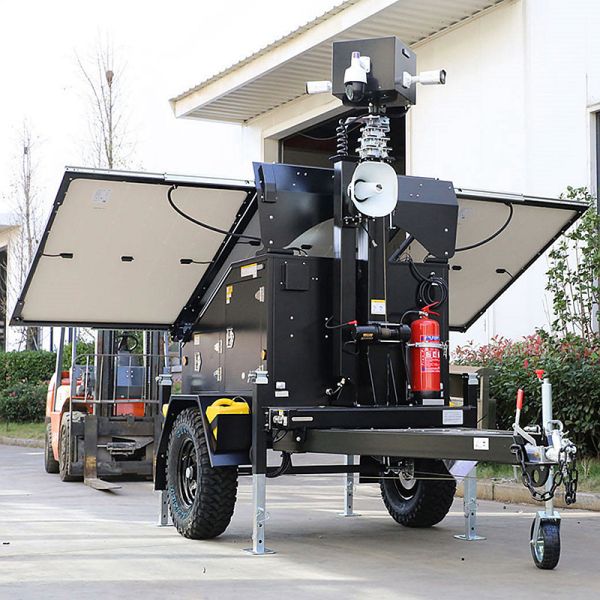 Mobile Solar Light Tower Emergency Response Telescopic Light Tower Hydraulic Mast 5-9m Solar LED Light Tower