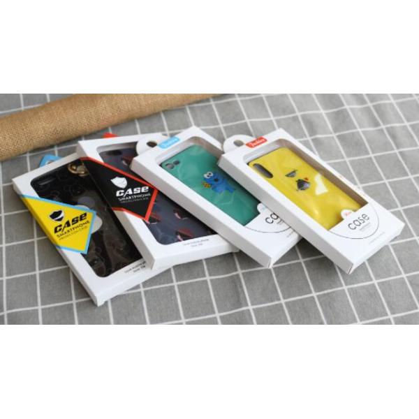 Hook Mobile Phone Case Packaging Box White Cardboard Paper CMYK 4 Color