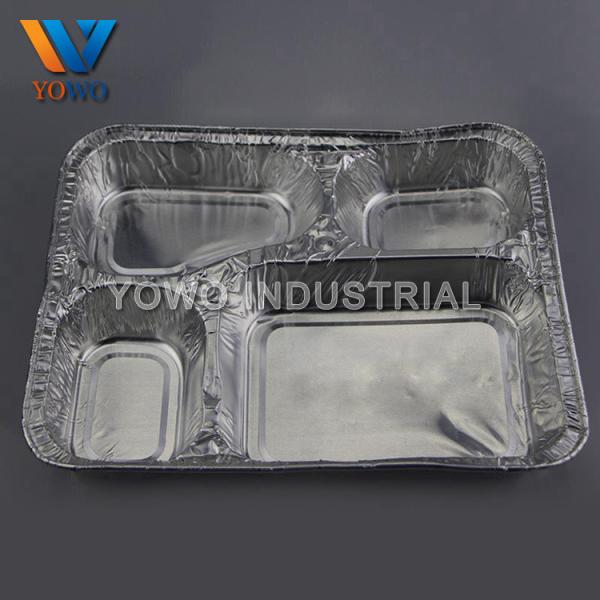 4 Compartment 1.5lb 24oz Aluminum Takeout Containers