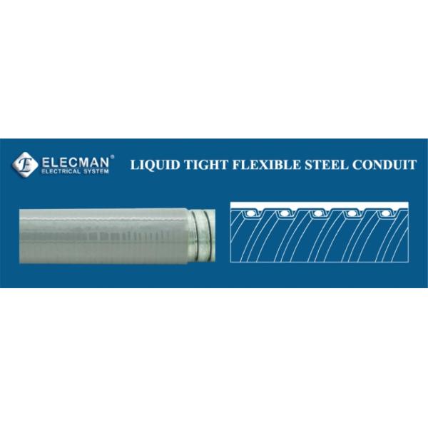 Grey Galvanized Steel Liquid Tight Flexible Metallic Tube 1/4 Inch - 4 Inch