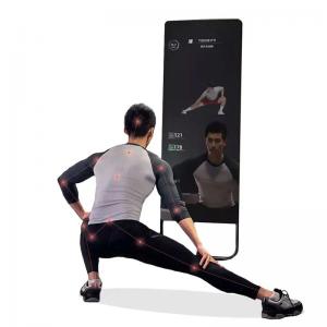 China LCD Screen Interactive Home Gym Mirror Floor Standing For Exercise Sport ODM on sale