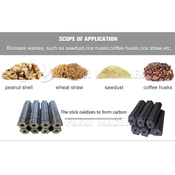 Mechanical Sawdust Briquette Machine / Charcoal Briquette Extruder Machine 250kg/H