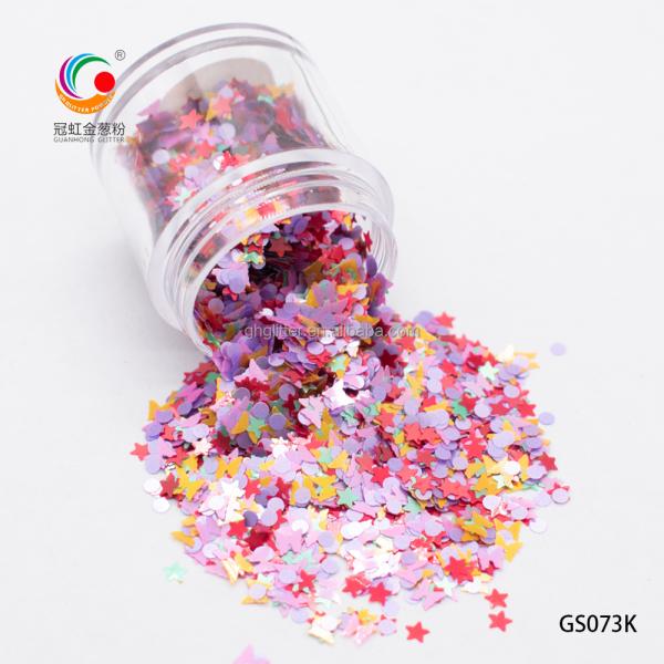 Party Decorations Funky Sugar Glitter Mixes Iridescent Rainbow Glitter Chunky Butterfly Star Heart