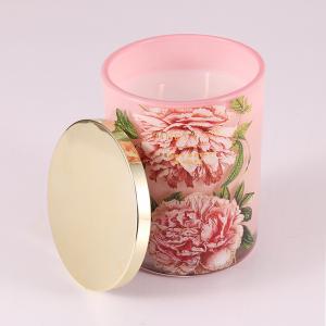 Buy cheap Pastel 14.5oz Glass Jar Scented Candle Eucalyptus Camellia With Customized Fragrance product