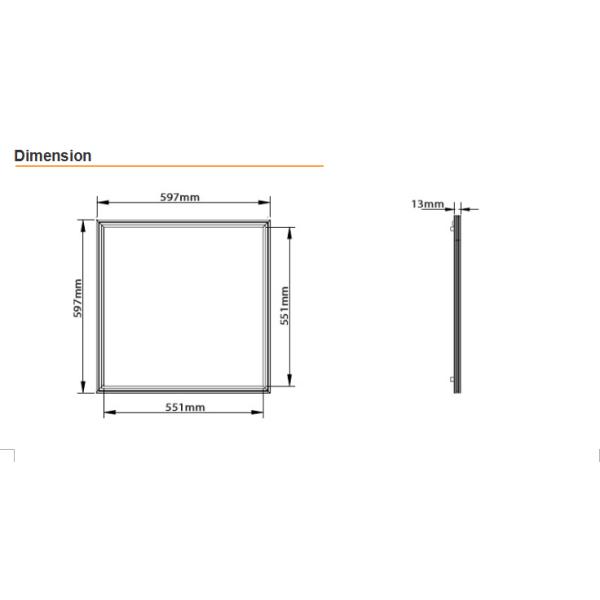 600x600 Recessed LED Panel Light surface mounted , indoor office led lighting 6000K / 3000K