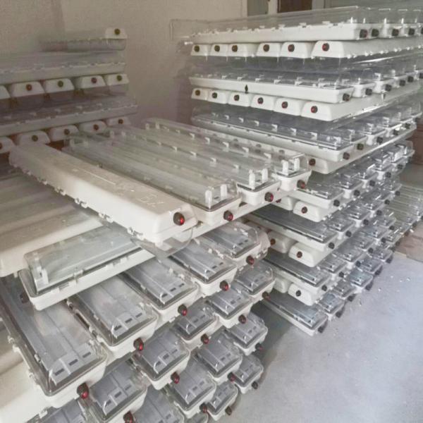 ATEX 220v BYS full plastic explosion proof lighting fixture 4ft double fluorescent tubes led explosion proof lamps